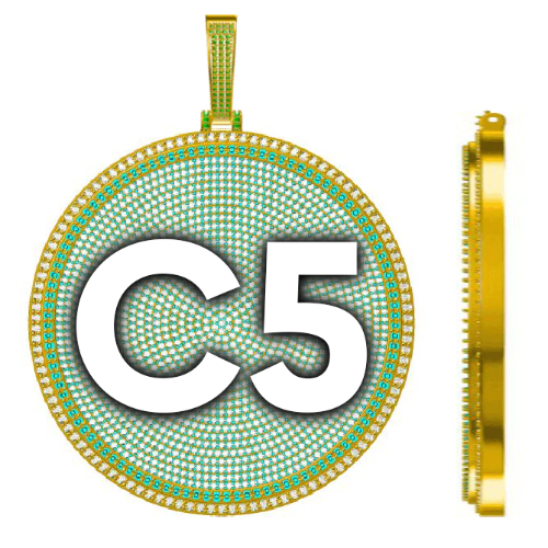 CUSTOM LETTER NECKLACE 3D BIG DISC
