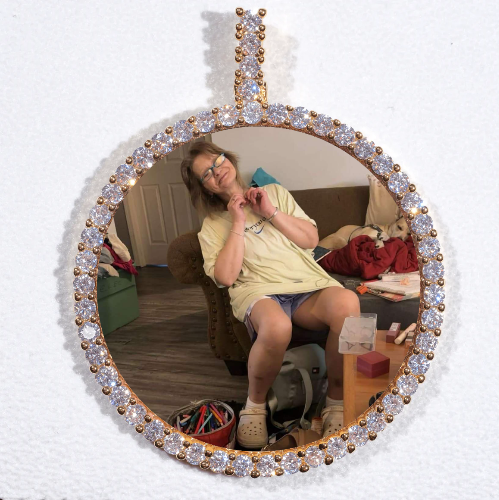 LARGE 3D CIRCLE CUSTOM PICTURE PENDANT