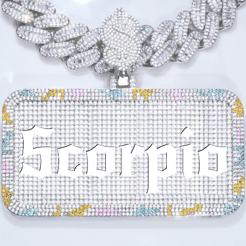 CUSTOM LETTER NECKLACE 3D COLORFUL SQUARE