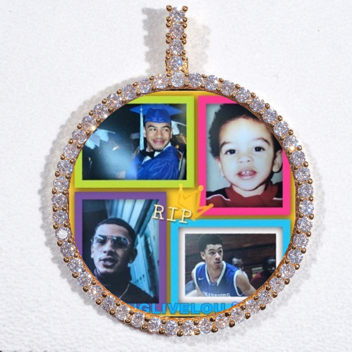 LARGE 3D CIRCLE CUSTOM PICTURE PENDANT