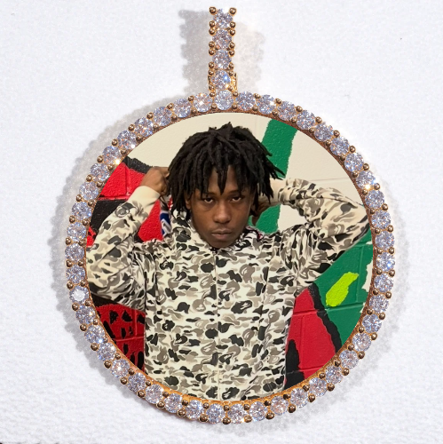 LARGE 3D CIRCLE CUSTOM PICTURE PENDANT
