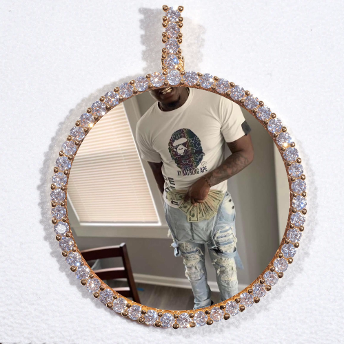 LARGE 3D CIRCLE CUSTOM PICTURE PENDANT