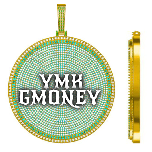 CUSTOM LETTER NECKLACE 3D BIG DISC