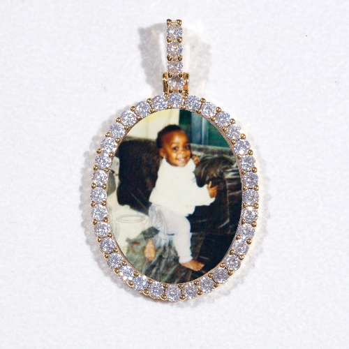 3D Oval Custom Picture Pendant