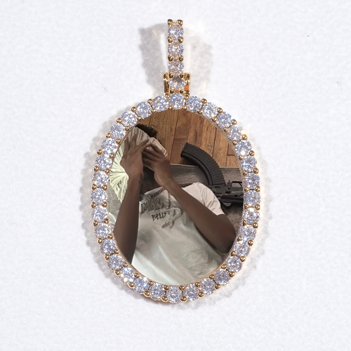 3D Oval Custom Picture Pendant
