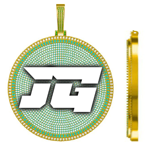 CUSTOM LETTER NECKLACE 3D BIG DISC