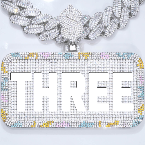 CUSTOM LETTER NECKLACE 3D COLORFUL SQUARE