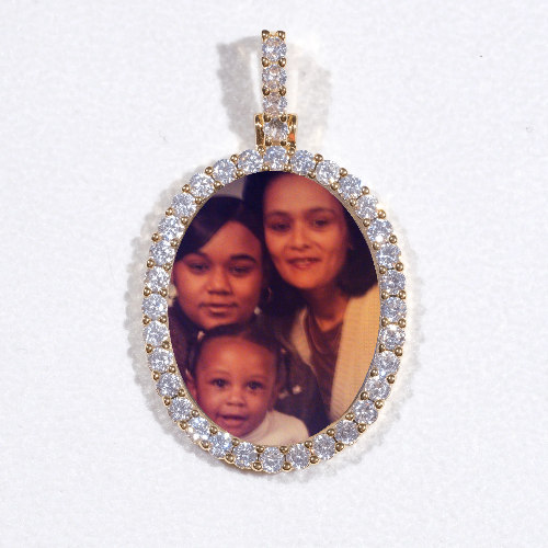 3D Oval Custom Picture Pendant