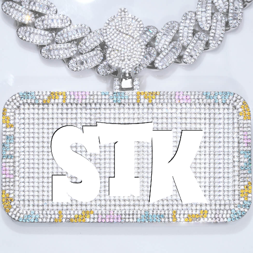 CUSTOM LETTER NECKLACE 3D COLORFUL SQUARE