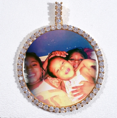 LARGE 3D CIRCLE CUSTOM PICTURE PENDANT