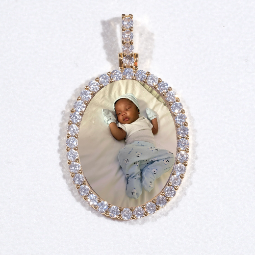 3D Oval Custom Picture Pendant