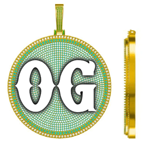 CUSTOM LETTER NECKLACE 3D BIG DISC
