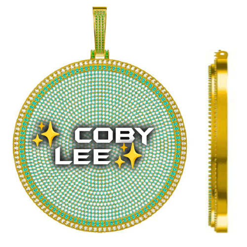 CUSTOM LETTER NECKLACE 3D BIG DISC