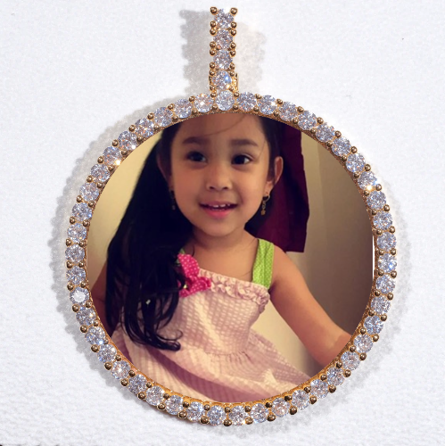 LARGE 3D CIRCLE CUSTOM PICTURE PENDANT
