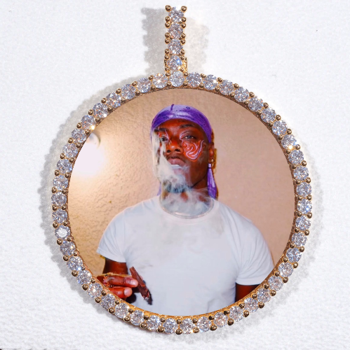 LARGE 3D CIRCLE CUSTOM PICTURE PENDANT