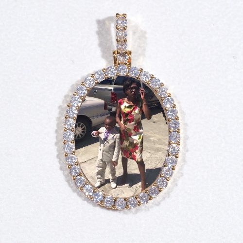 3D Oval Custom Picture Pendant