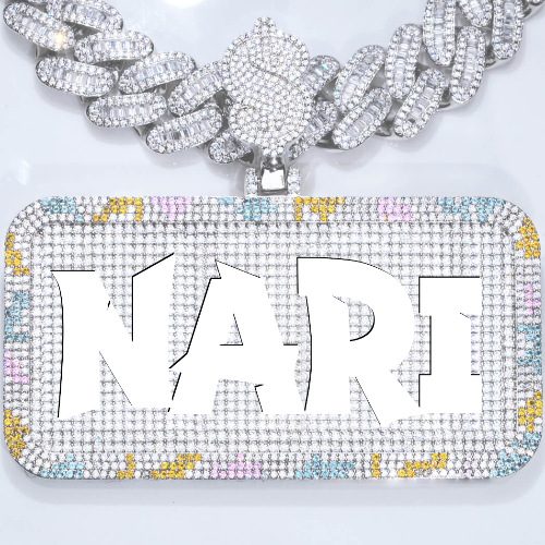 CUSTOM LETTER NECKLACE 3D COLORFUL SQUARE