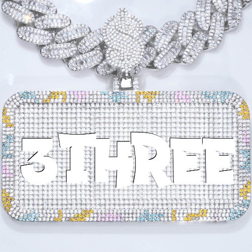 CUSTOM LETTER NECKLACE 3D COLORFUL SQUARE