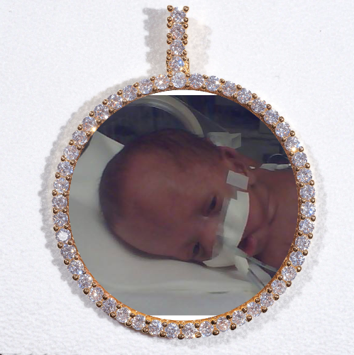 LARGE 3D CIRCLE CUSTOM PICTURE PENDANT