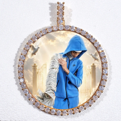 LARGE 3D CIRCLE CUSTOM PICTURE PENDANT