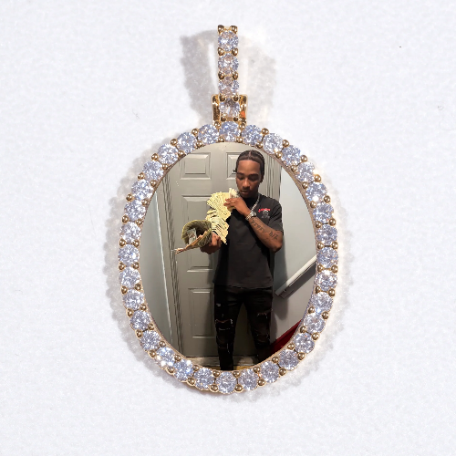3D Oval Custom Picture Pendant