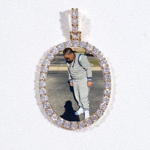 3D Oval Custom Picture Pendant