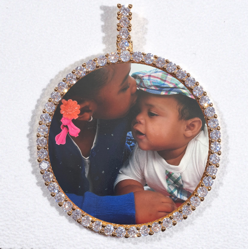LARGE 3D CIRCLE CUSTOM PICTURE PENDANT