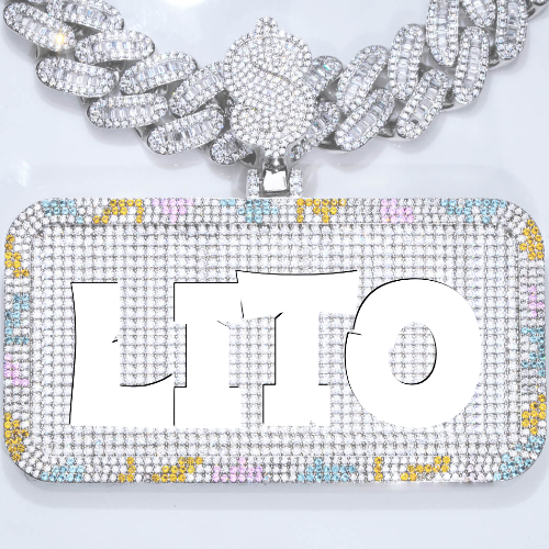CUSTOM LETTER NECKLACE 3D COLORFUL SQUARE