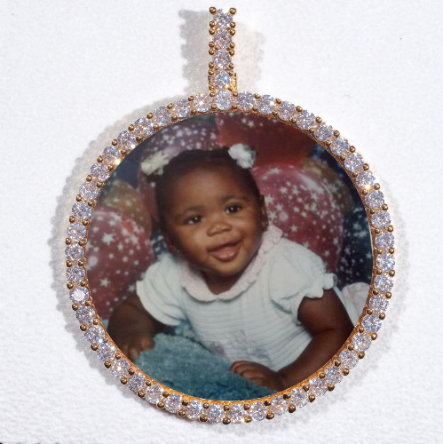 LARGE 3D CIRCLE CUSTOM PICTURE PENDANT