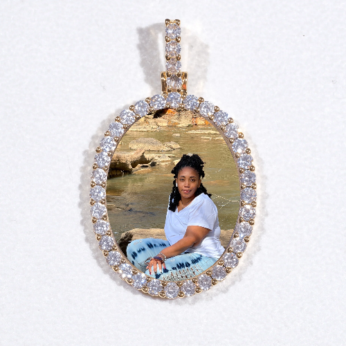 3D Oval Custom Picture Pendant