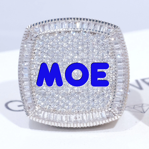 CUSTOM LETTER 3D ICED RING
