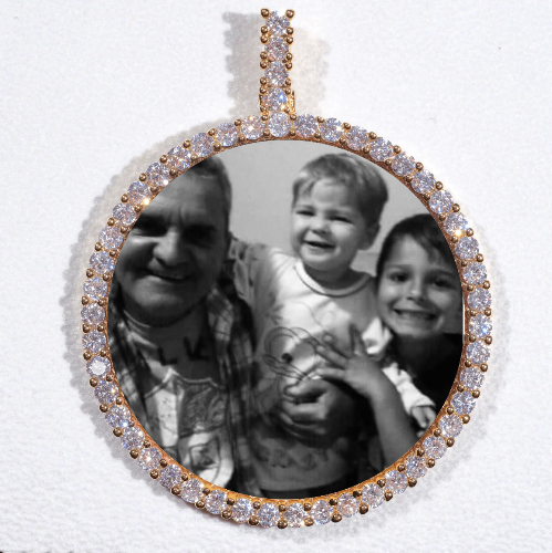 LARGE 3D CIRCLE CUSTOM PICTURE PENDANT