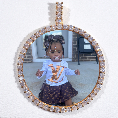 LARGE 3D CIRCLE CUSTOM PICTURE PENDANT
