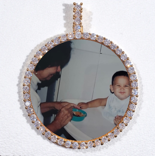 LARGE 3D CIRCLE CUSTOM PICTURE PENDANT