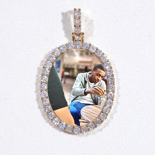 3D Oval Custom Picture Pendant