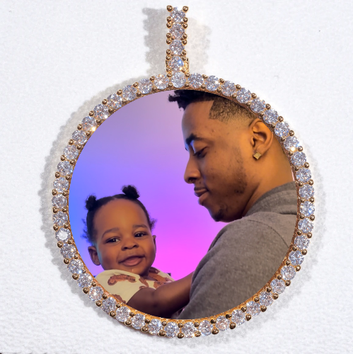 LARGE 3D CIRCLE CUSTOM PICTURE PENDANT
