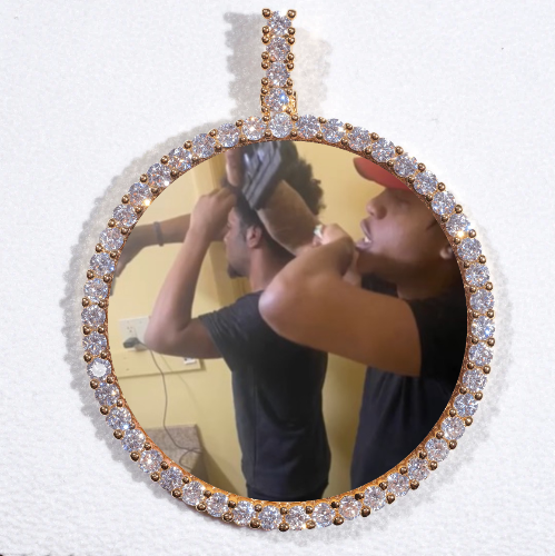 LARGE 3D CIRCLE CUSTOM PICTURE PENDANT