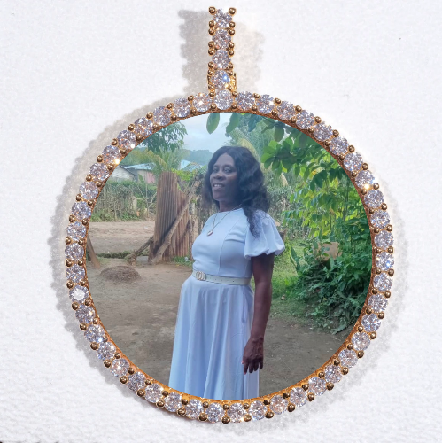 LARGE 3D CIRCLE CUSTOM PICTURE PENDANT