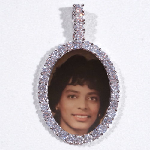Large 3D Oval Custom Picture Pendant