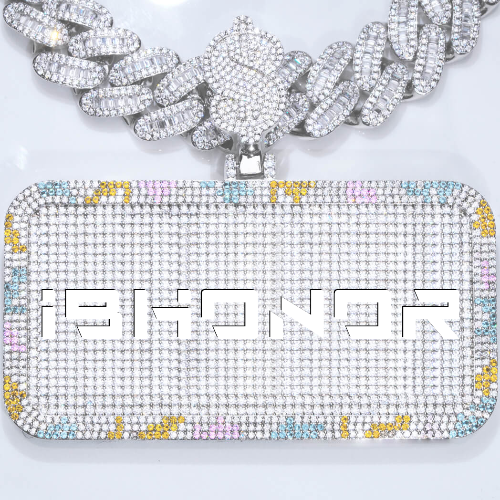 CUSTOM LETTER NECKLACE 3D COLORFUL SQUARE