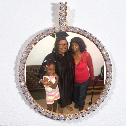 LARGE 3D CIRCLE CUSTOM PICTURE PENDANT