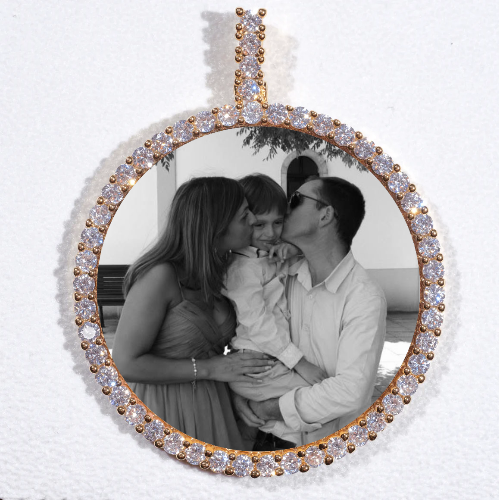 LARGE 3D CIRCLE CUSTOM PICTURE PENDANT