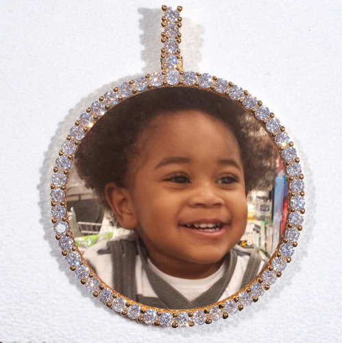 LARGE 3D CIRCLE CUSTOM PICTURE PENDANT