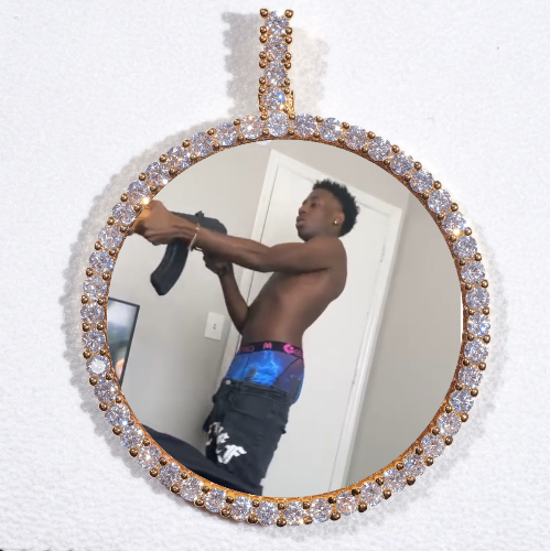 LARGE 3D CIRCLE CUSTOM PICTURE PENDANT