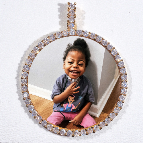 LARGE 3D CIRCLE CUSTOM PICTURE PENDANT