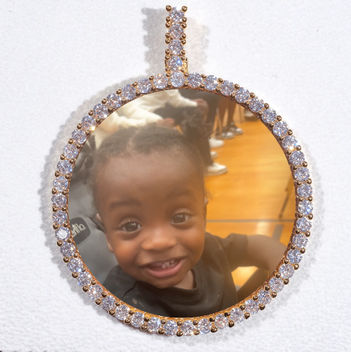 LARGE 3D CIRCLE CUSTOM PICTURE PENDANT