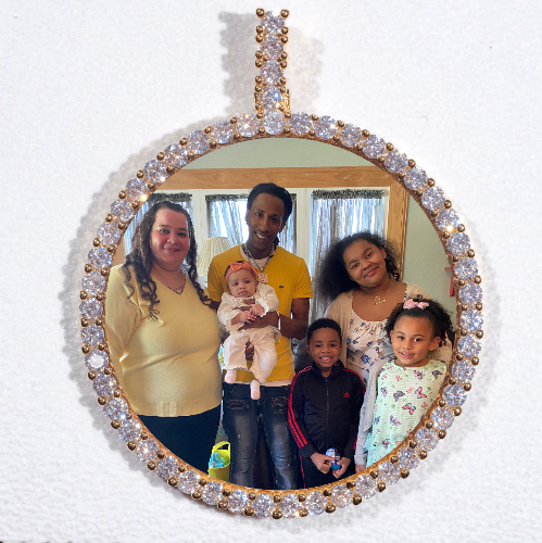LARGE 3D CIRCLE CUSTOM PICTURE PENDANT