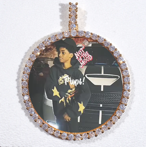 LARGE 3D CIRCLE CUSTOM PICTURE PENDANT
