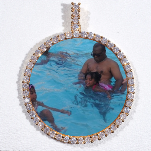 LARGE 3D CIRCLE CUSTOM PICTURE PENDANT