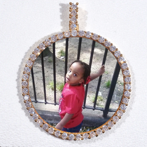 LARGE 3D CIRCLE CUSTOM PICTURE PENDANT